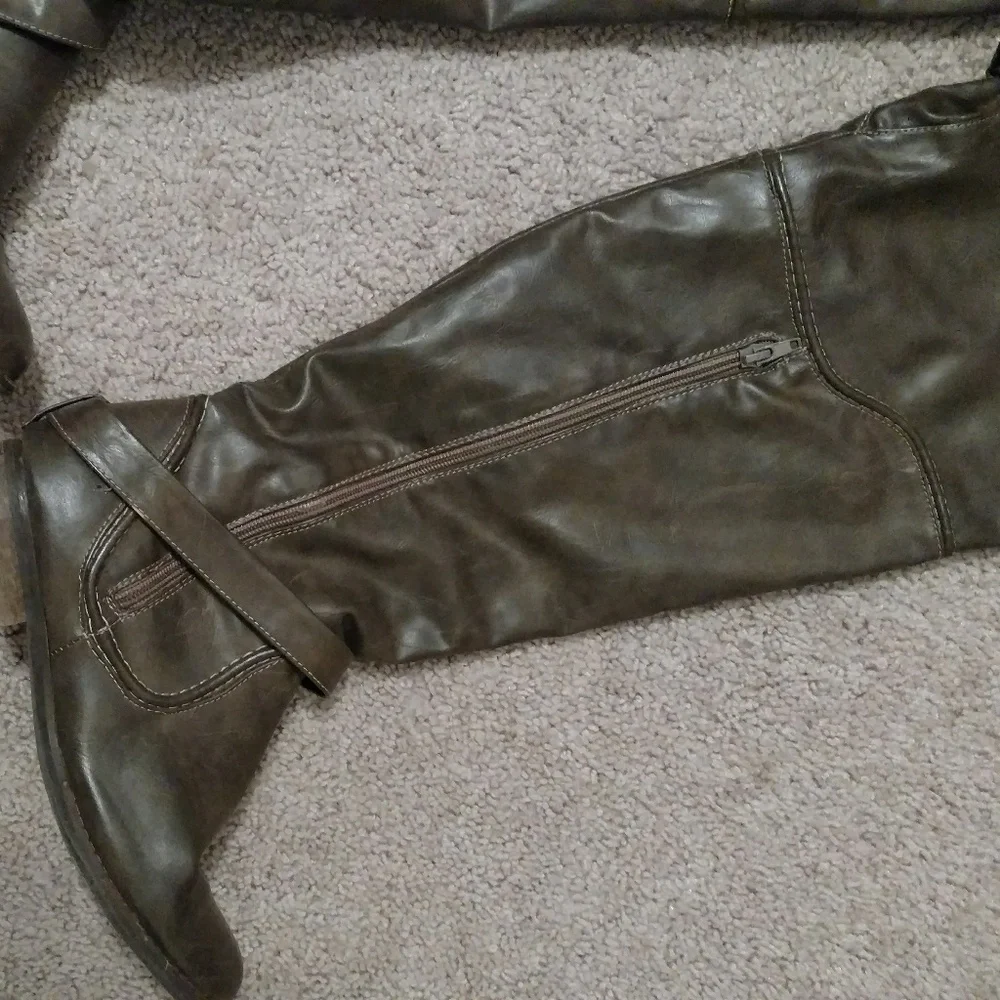 Brown over-the-knee boots